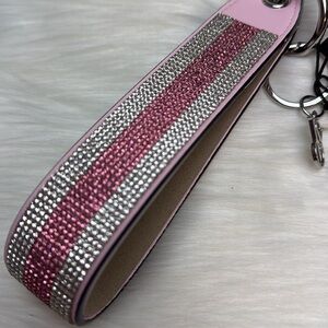 NWT Victoria’s Secret Pink & Silver Limited Edition Sparkle Logo Wristlet Strap